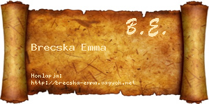 Brecska Emma névjegykártya